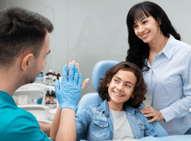 Close-up of a kid preparing for jaw surgery as part of orthodontic care